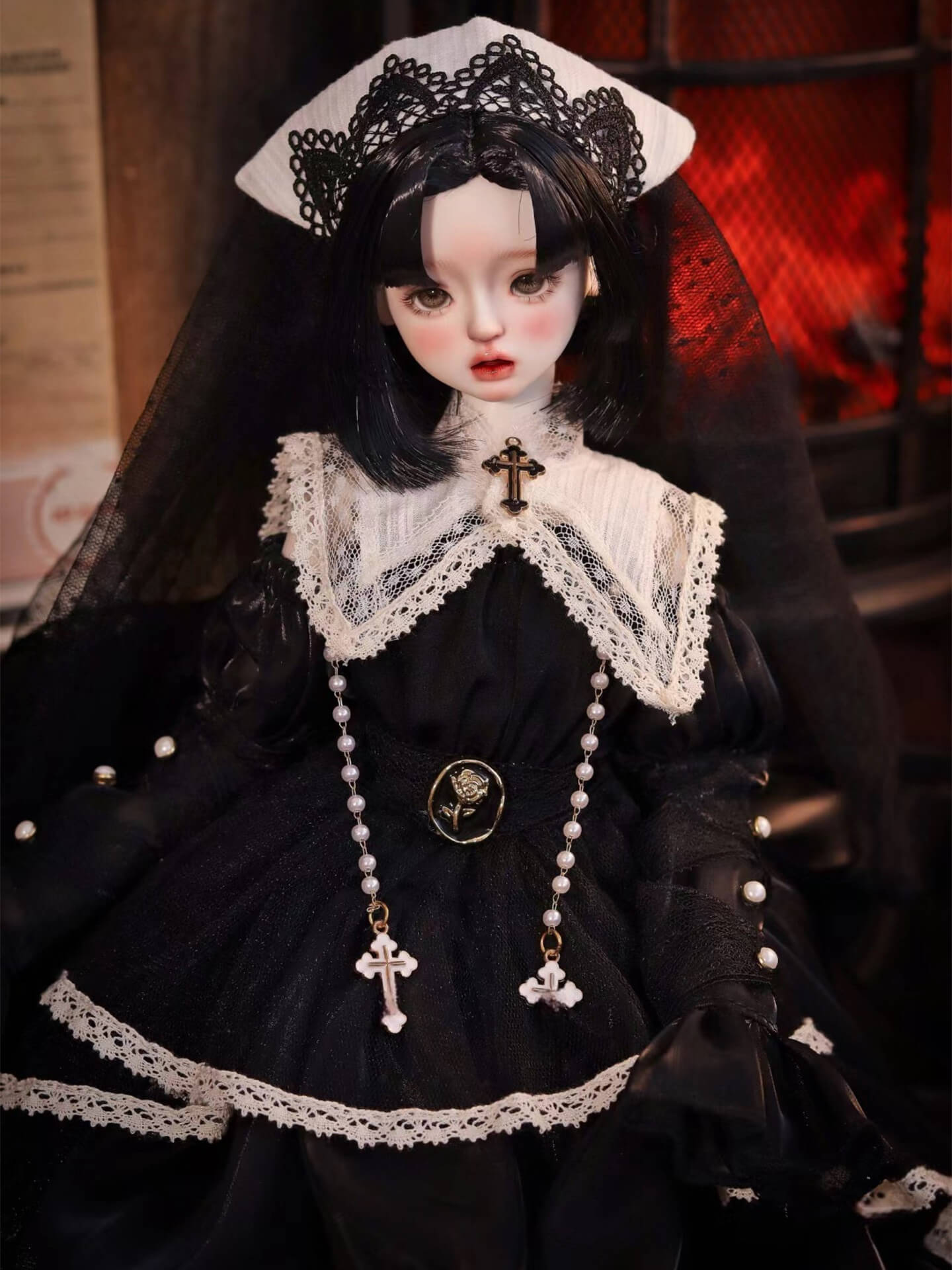 Handmade 1/4 BJD Dress "Cross Nightingale" Nun's Habit FancyDollland Handmade 1/4 BJD Dress "Cross Nightingale" Nun's Habit FancyDollland