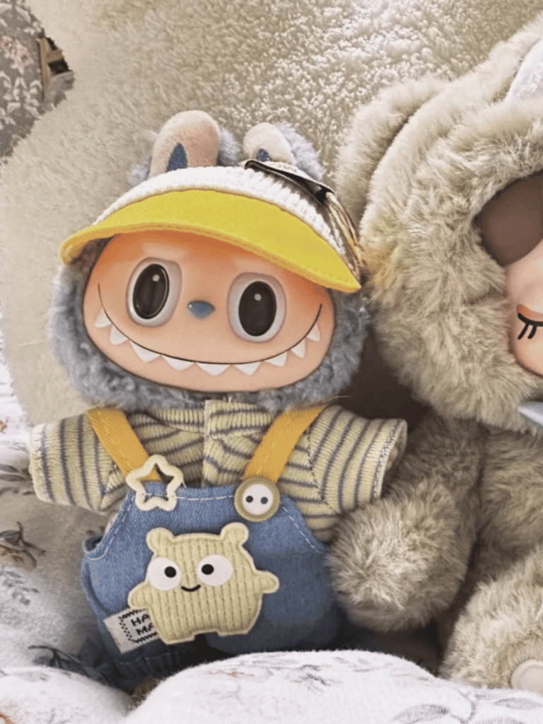 Labubu Baby Blue Overalls Outfit Set