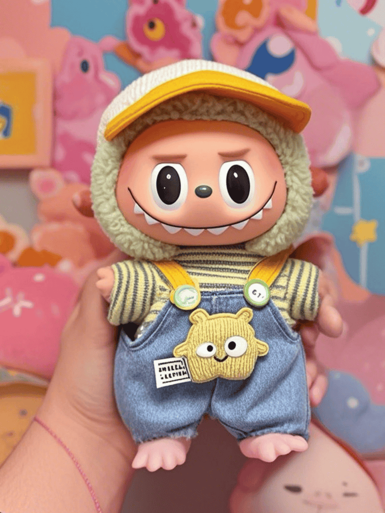 Labubu Baby Blue Overalls Outfit Set