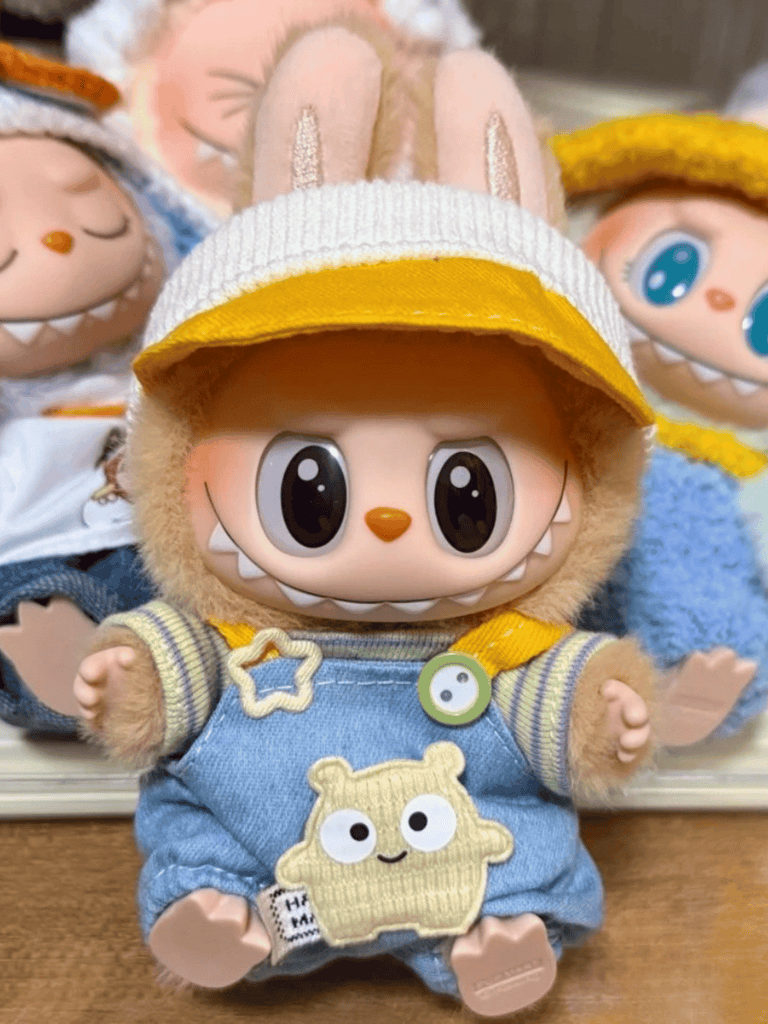 Labubu Baby Blue Overalls Outfit Set