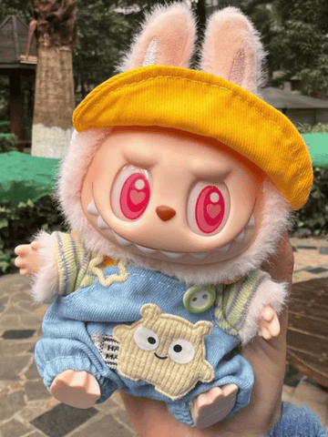 Labubu Baby Blue Overalls Outfit Set