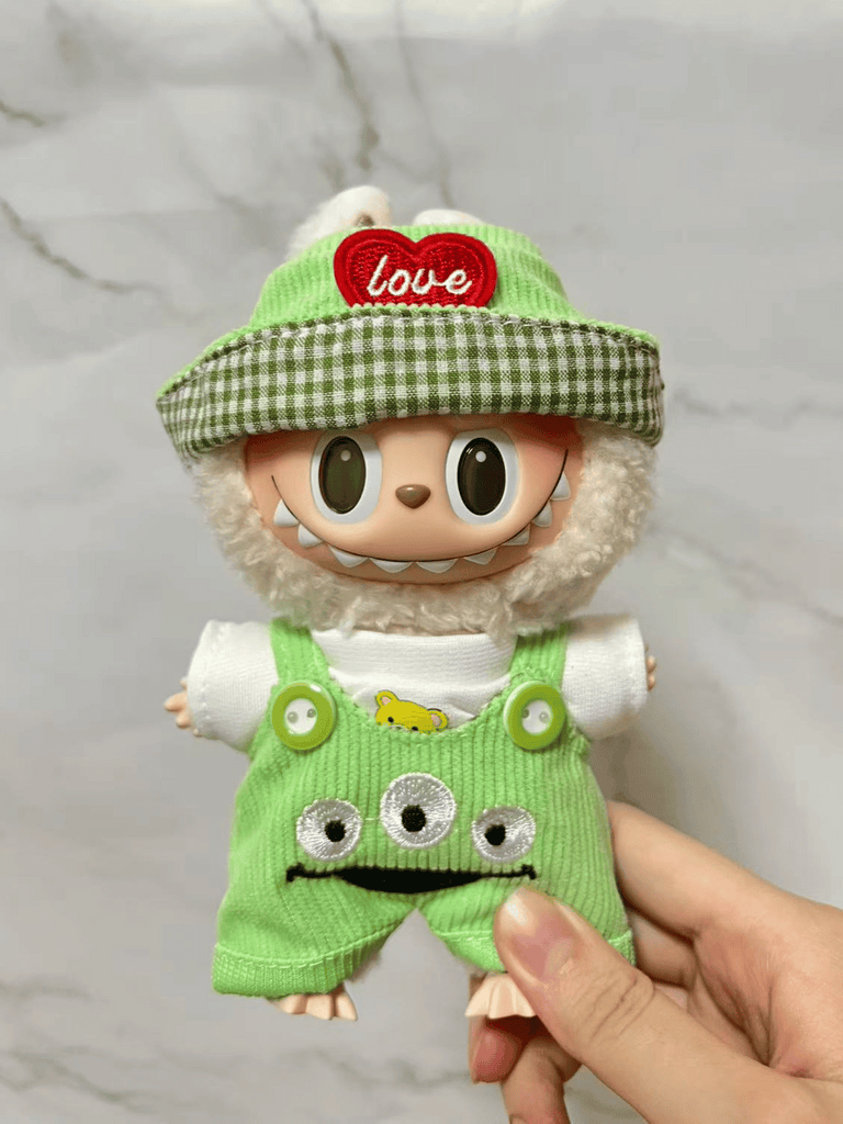 Labubu Green Overalls Outfit Set