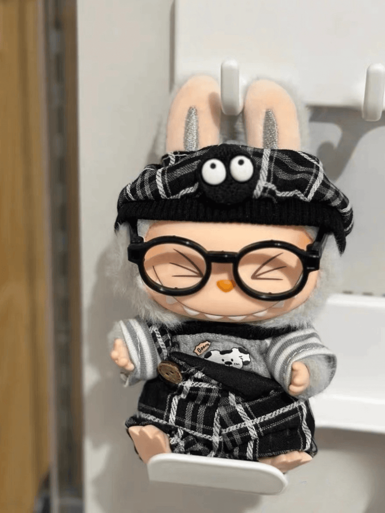 Labubu Plaid Overalls Outfit Set