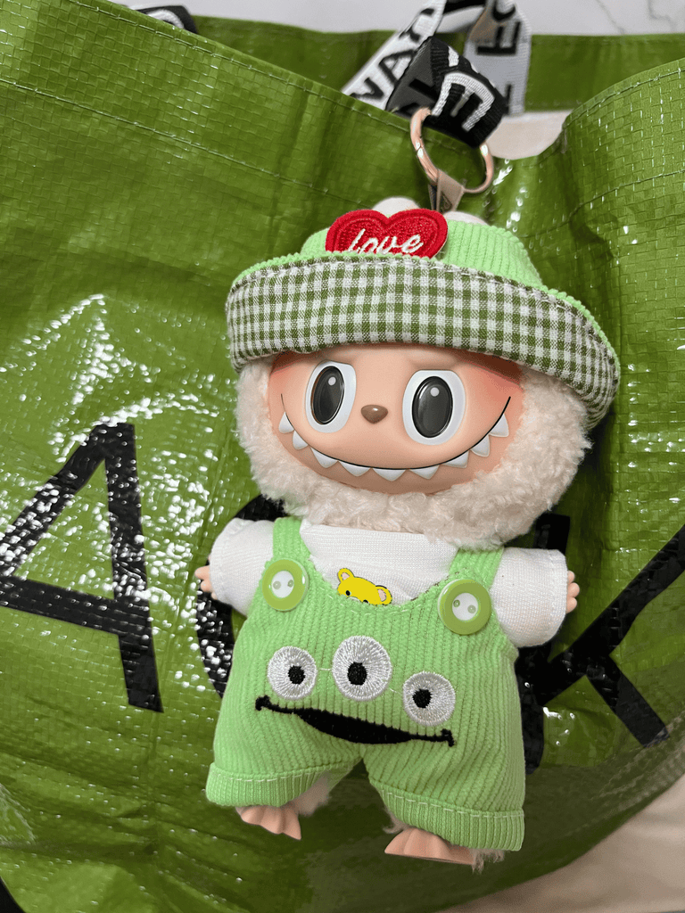 Labubu Green Overalls Outfit Set