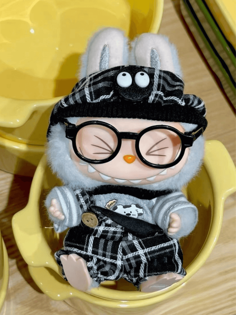 Labubu Plaid Overalls Outfit Set