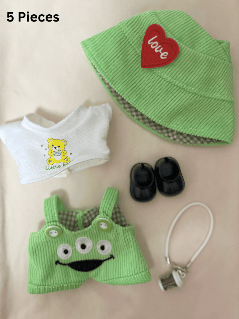 Labubu Green Overalls Outfit Set
