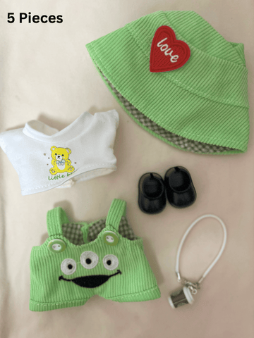 Labubu Green Overalls Outfit Set