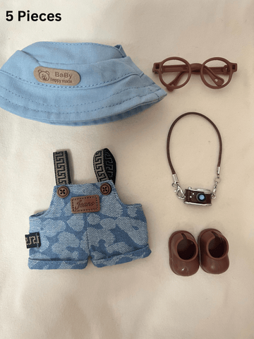 Labubu Denim Overalls Outfit Set