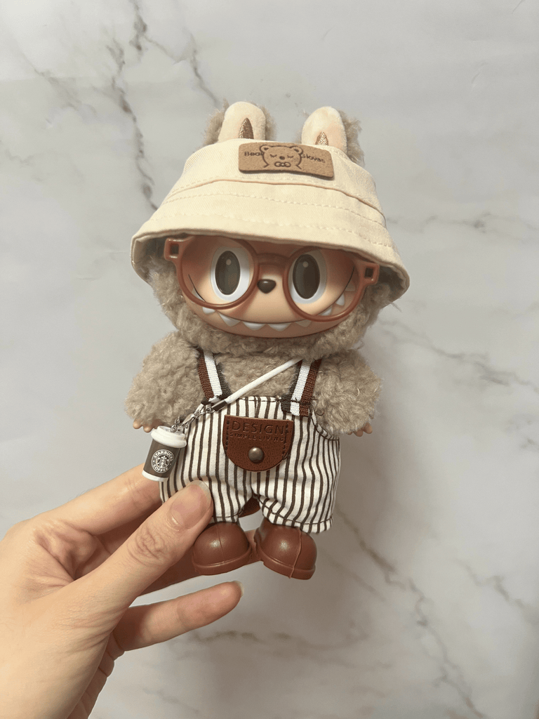 Labubu Striped Overalls Outfit Set