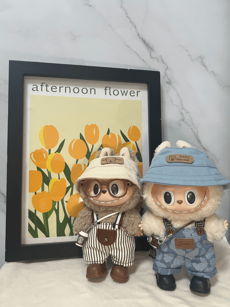 Labubu Striped Overalls Outfit Set