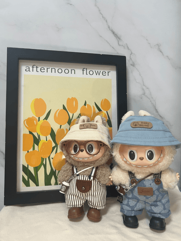 Labubu Striped Overalls Outfit Set
