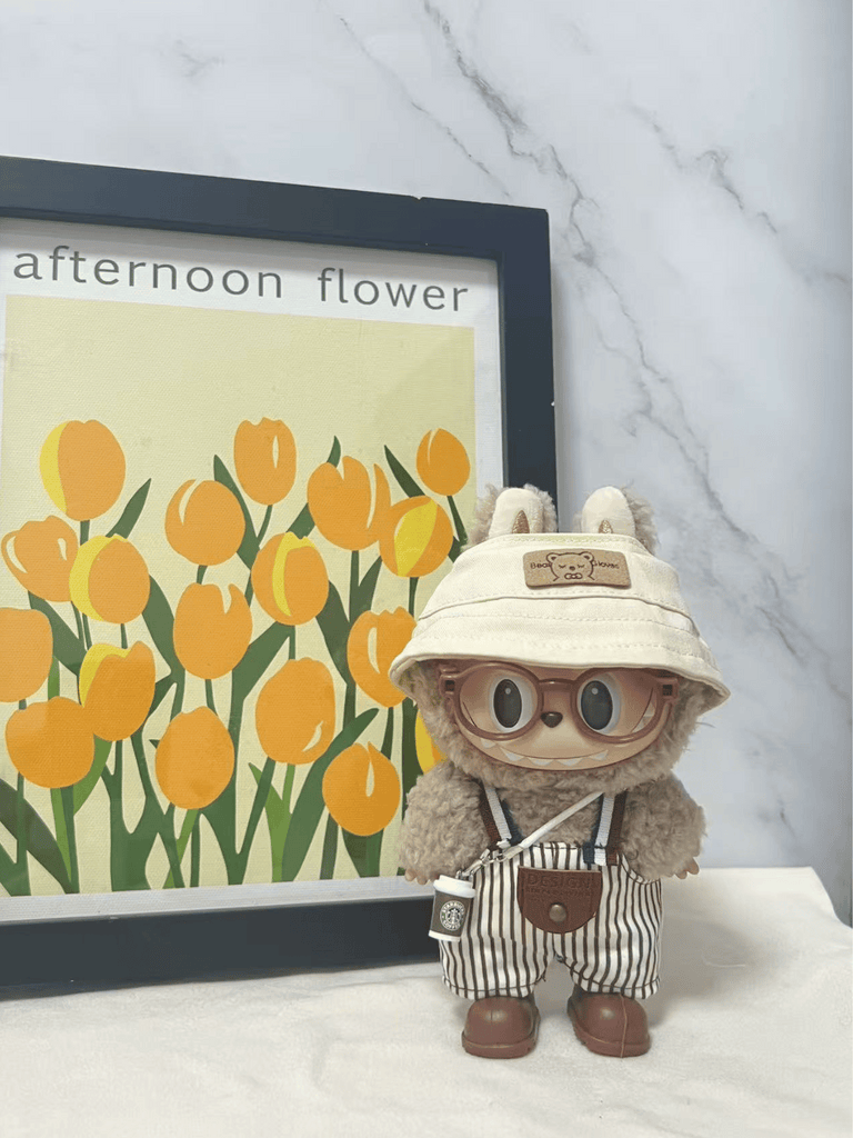 Labubu Striped Overalls Outfit Set