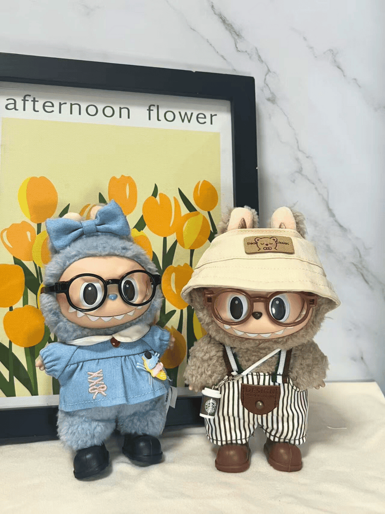 Labubu Striped Overalls Outfit Set
