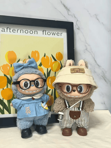 Labubu Striped Overalls Outfit Set