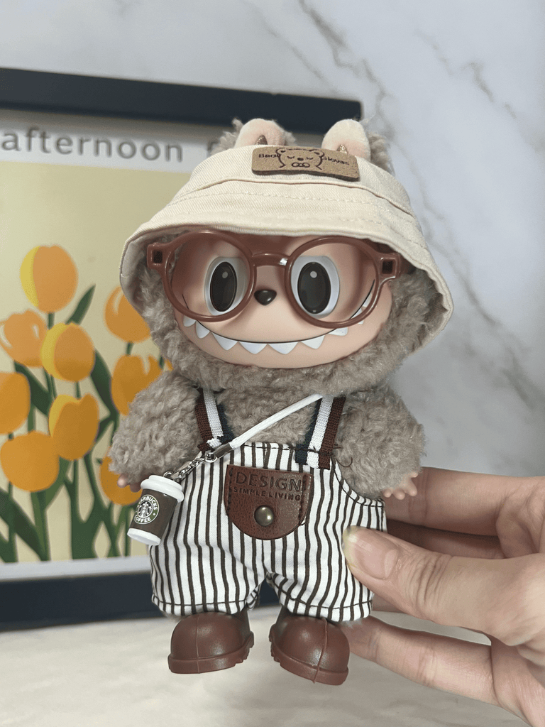 Labubu Striped Overalls Outfit Set
