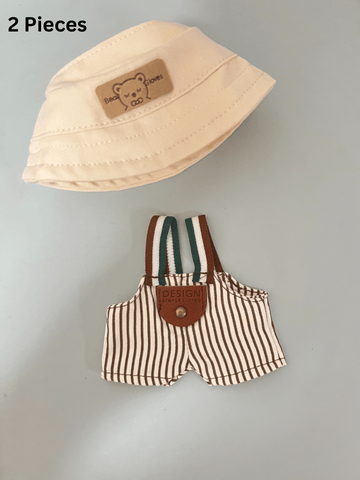Labubu Striped Overalls Outfit Set