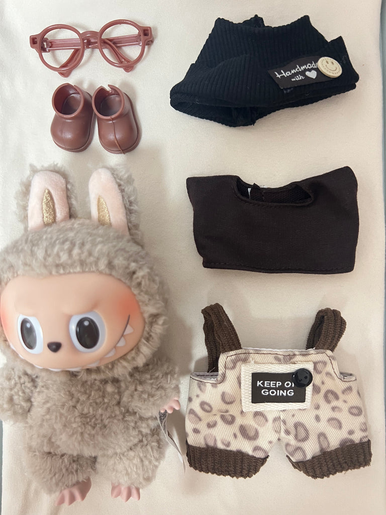 Labubu Leopard Overalls Outfit Set