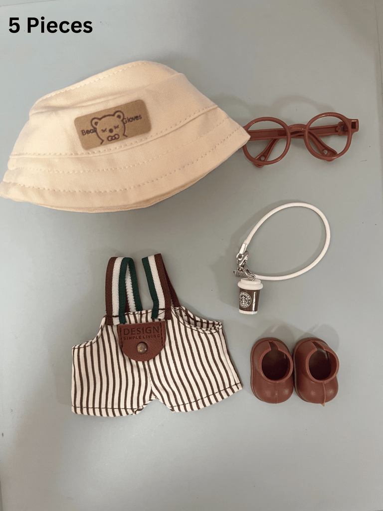 Labubu Striped Overalls Outfit Set